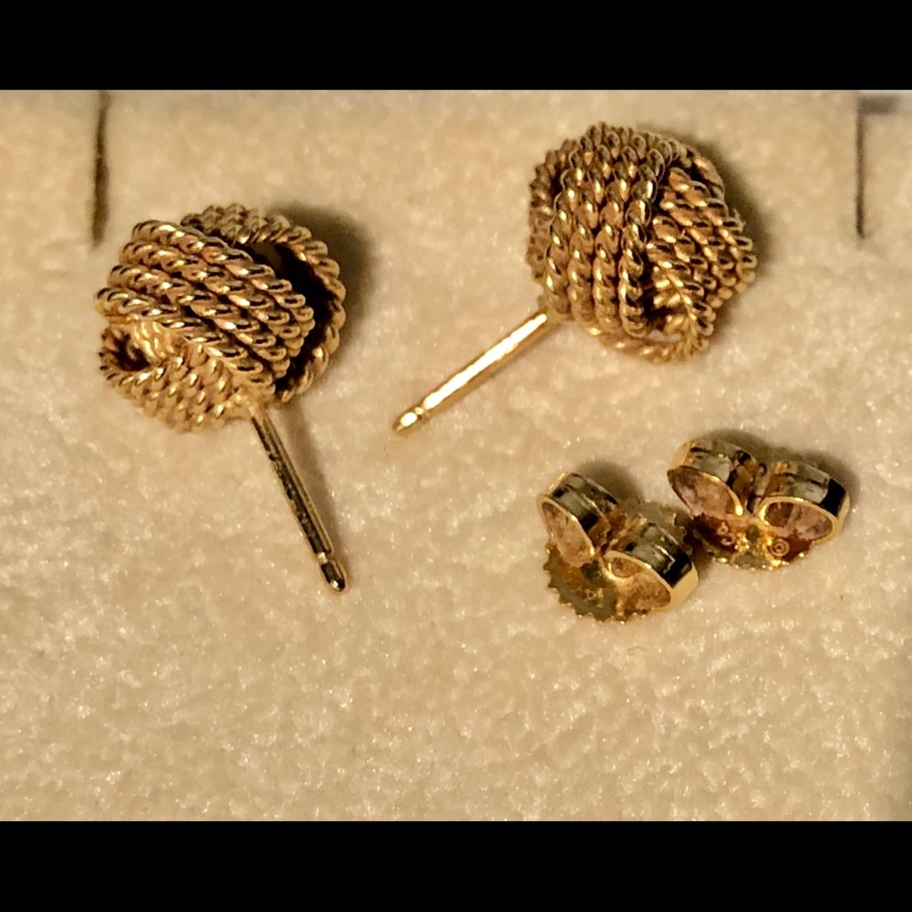 Tiffany & Co 18k yellow gold twist knot earrings